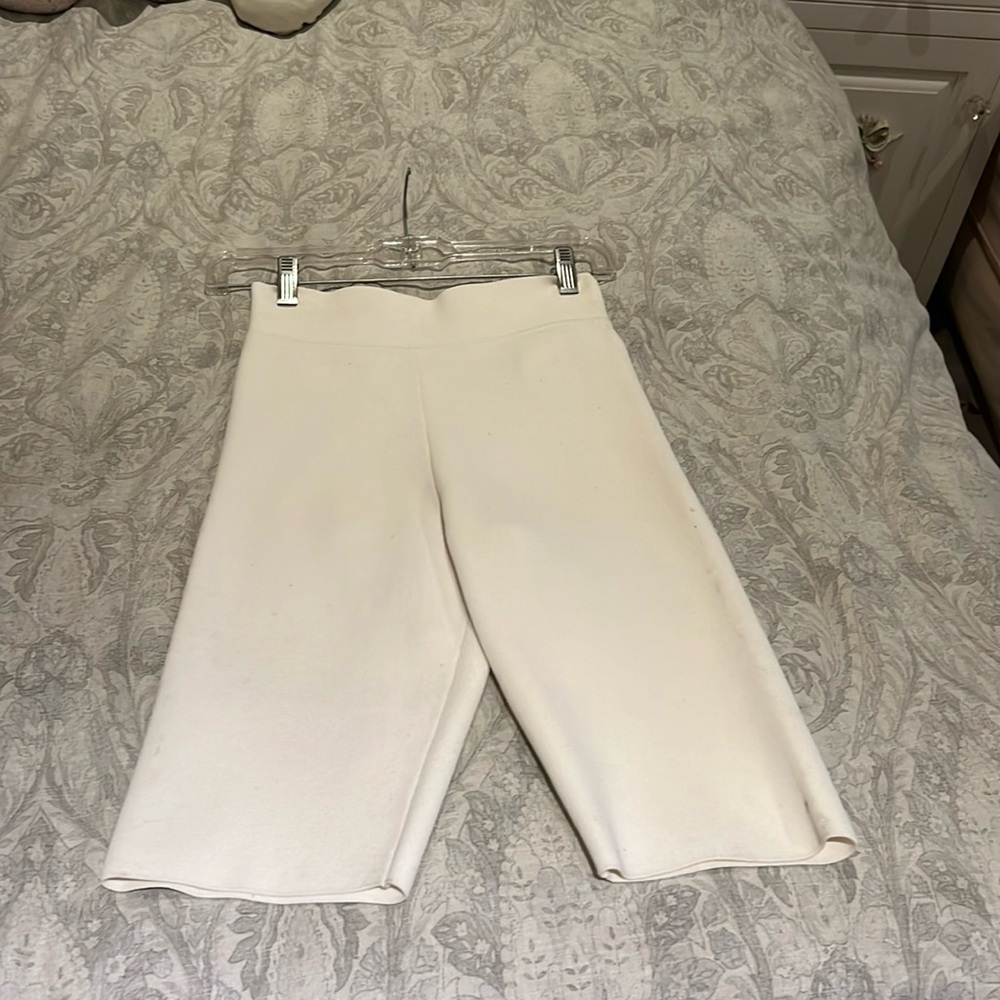 ALC white canvas biker shorts